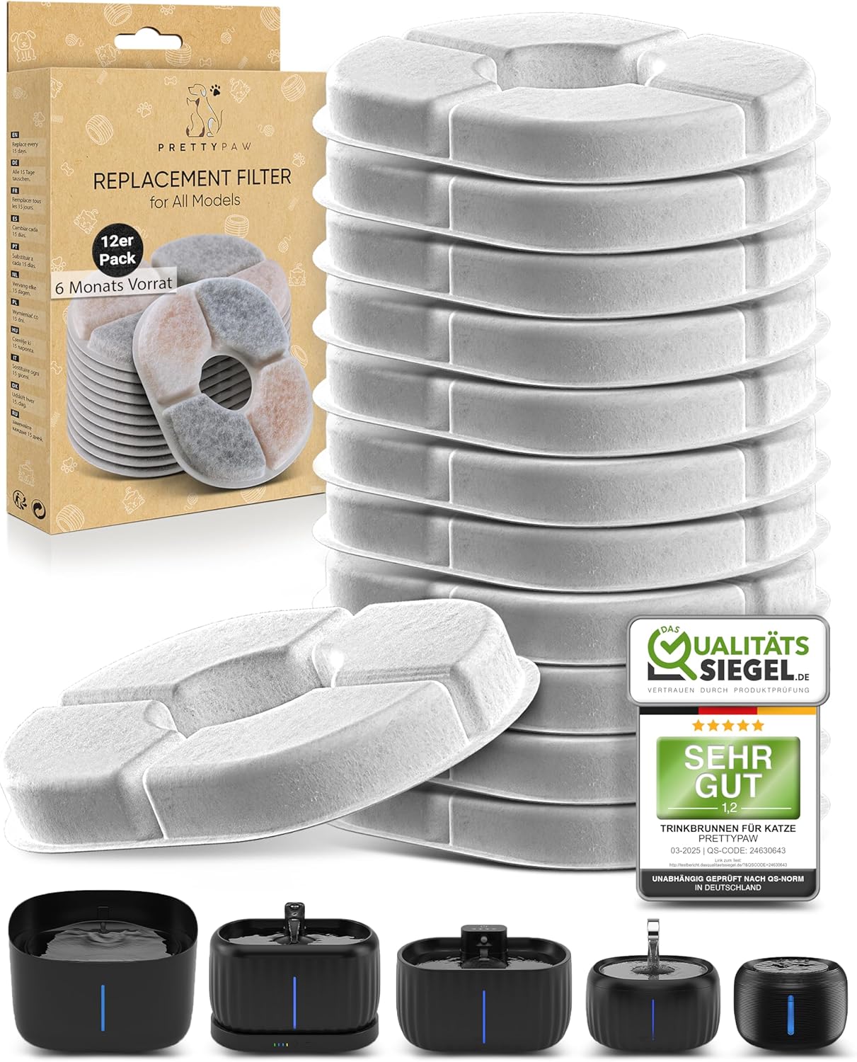 Trinkbrunnen Filter Nachfüllpaket 6 Monats Vorrat