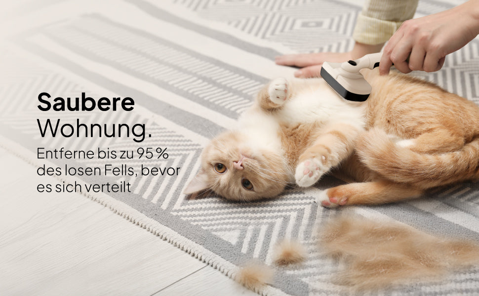 Bürste entfernt loses Fell und hält die Wohnung sauber