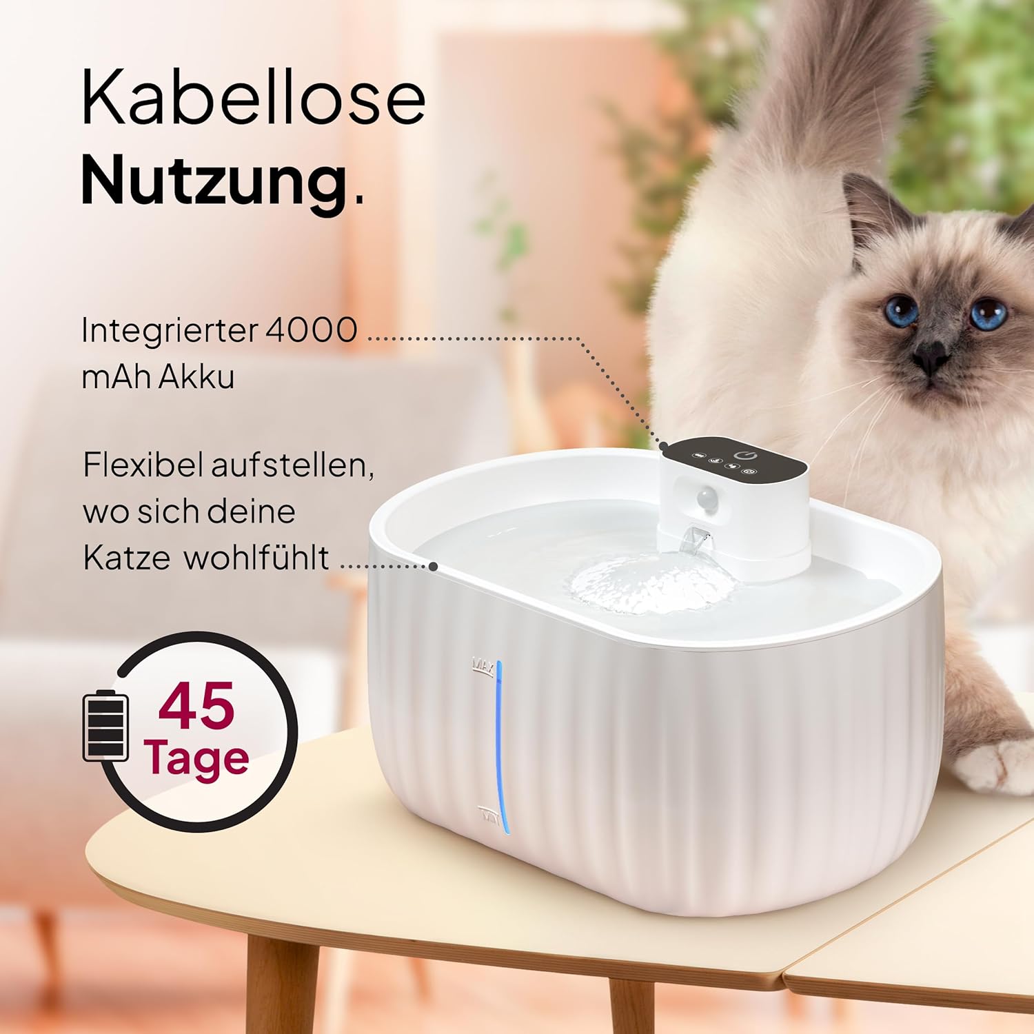 Kabellose Nutzung des Wasserbrunnens