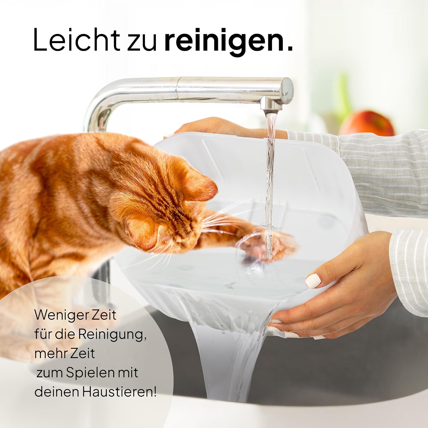Leichtes Reinigen unter dem Wasserhahn