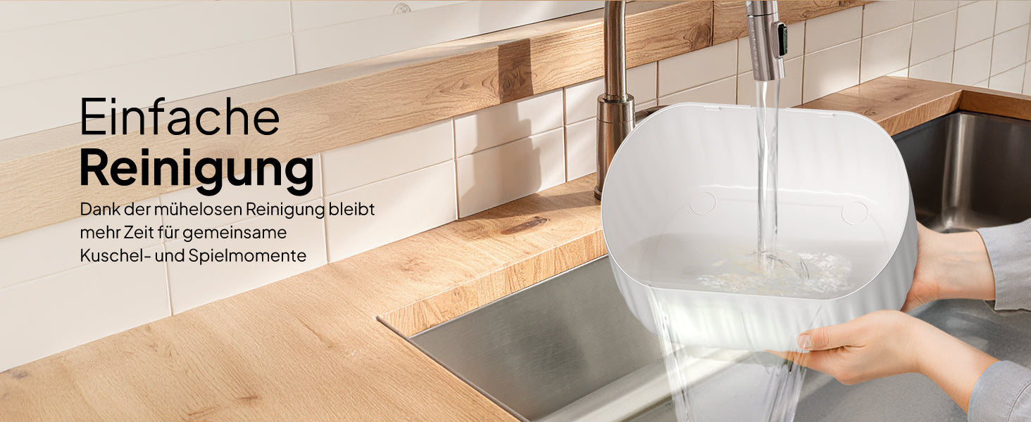 Einfache Reinigung unter dem Wasserhahn